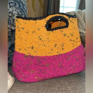 Colorful & Bright Tote Bag for Summer Orange/Pink Medium Size great for beach